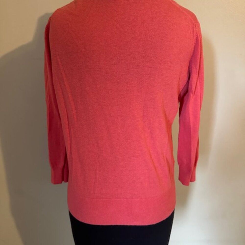 Loft Coral Knit V Neck Cardigan  8614 - Picture 3 of 6